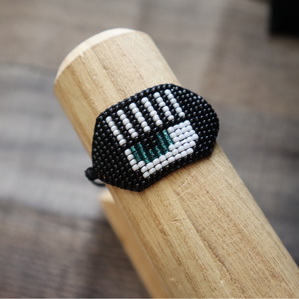Black and White Evil Eye Miyuki Seed Beaded Bracelet